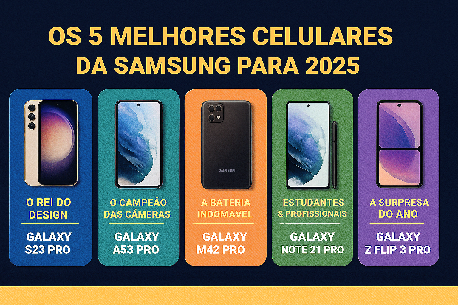 5 melhores celulares da Samsung com custo-benefício em 2025